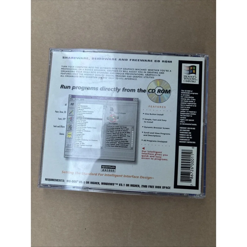 Graphics FX CD-Rom, 64 Paint, Publish & Graphics Programs For Windows